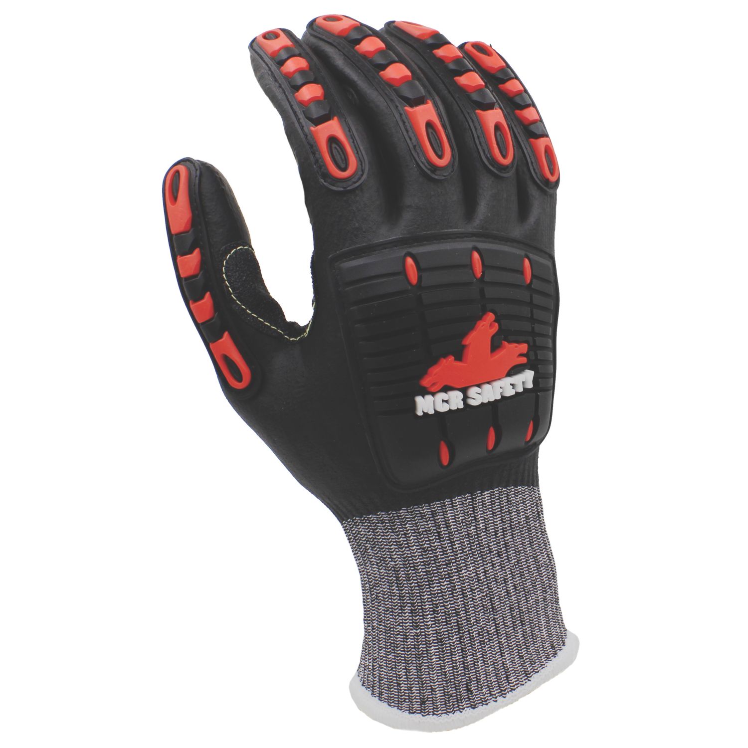 MCR Safety IP1052NF Impact & Cut Protection Gloves Black/Orange Large (502YM)