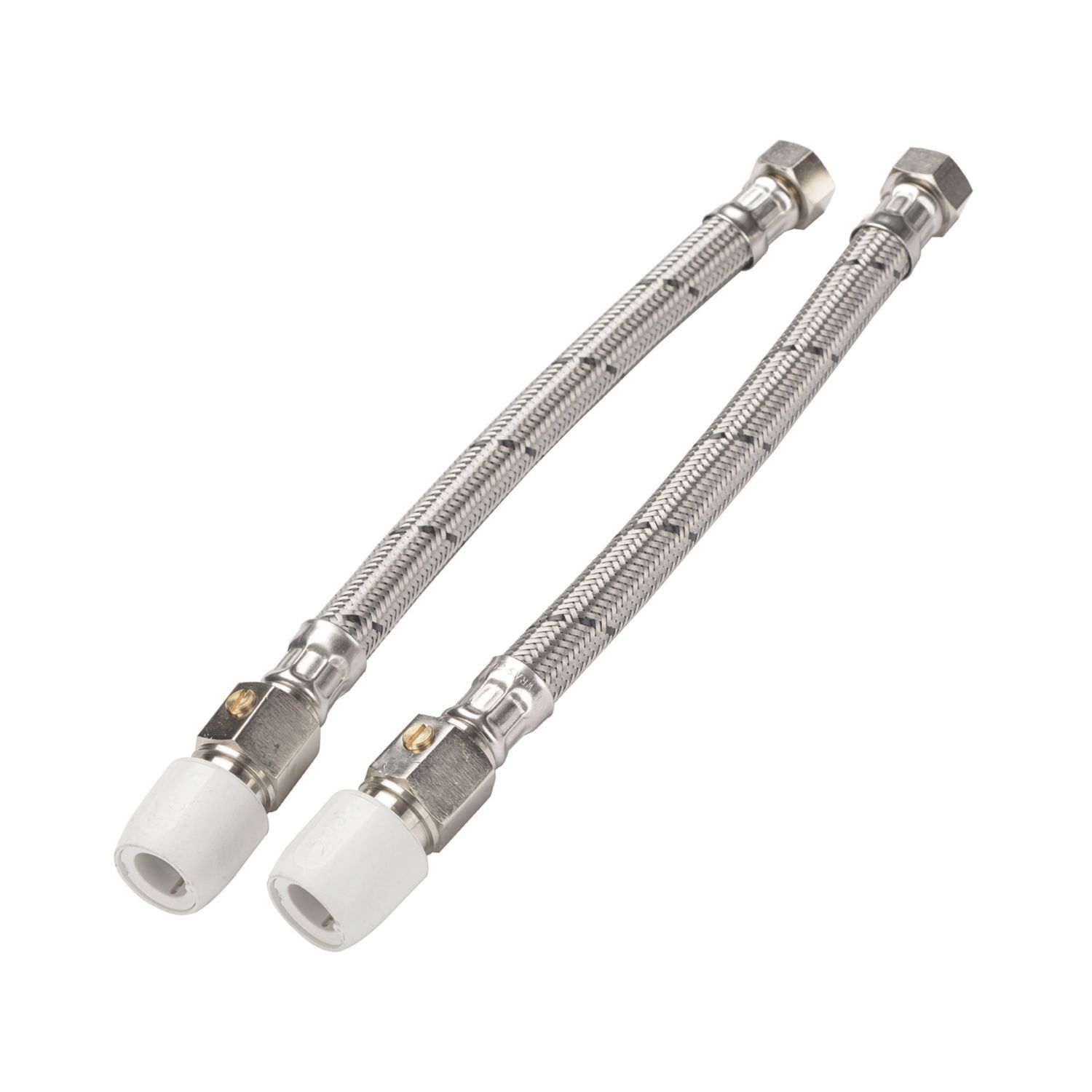 Hep2O Push-Fit Flexible Tap Connectors 15mm x 1/2" x 300mm 2 Pack (5042F)