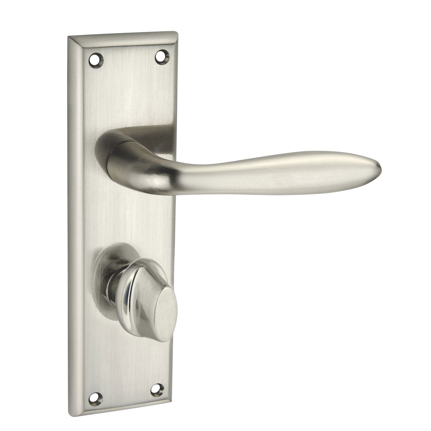 Smith & Locke Blyth Fire Rated WC Door Handles Pair Brushed Nickel (505HY)