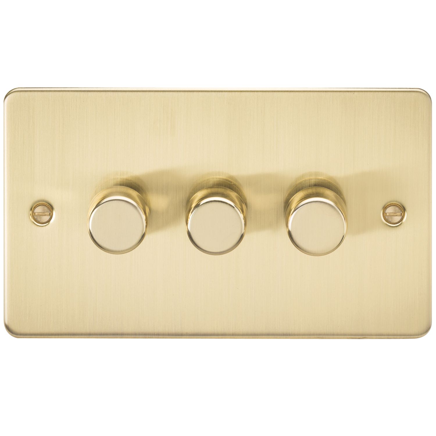 Knightsbridge 3-Gang 2-Way LED Intelligent Dimmer Switch Brushed Brass (505PY)