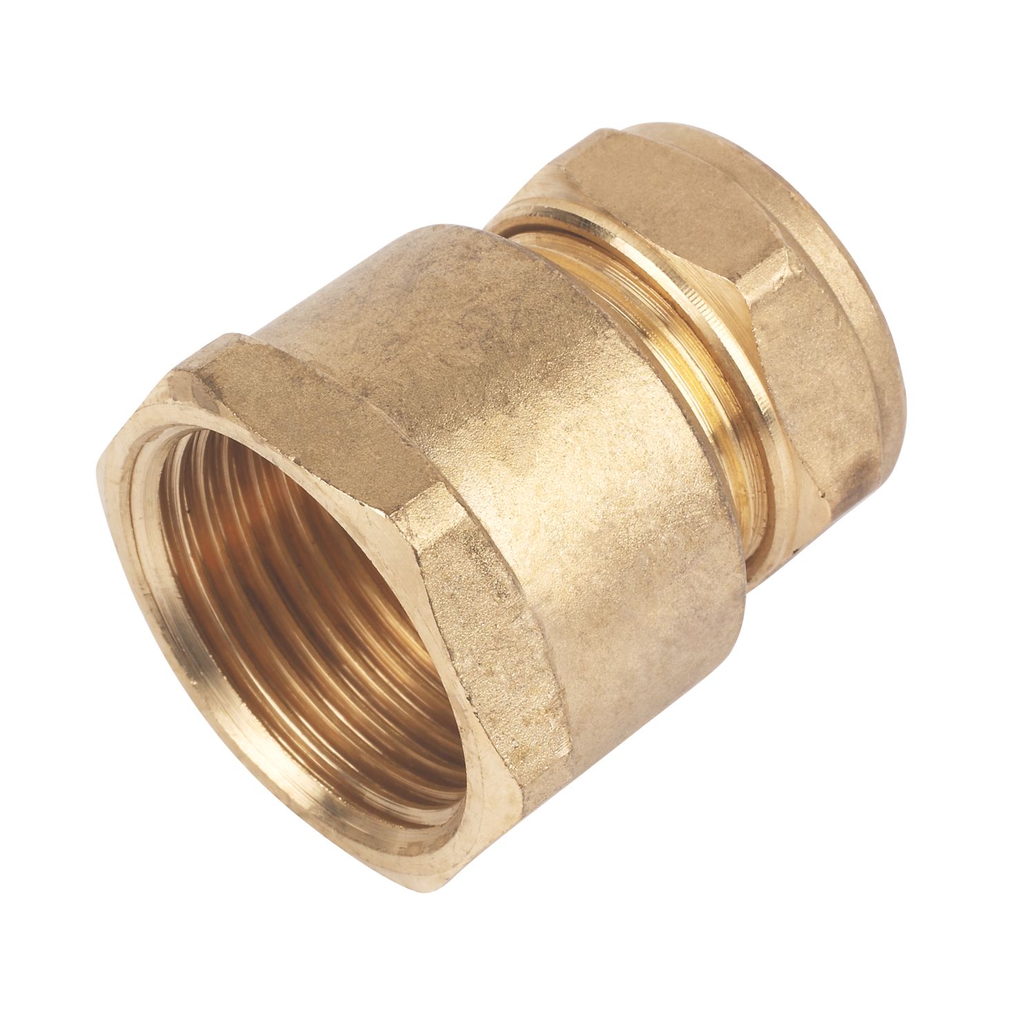 Flomasta Brass Compression Adapting Female Coupler 22mm x 1" (50777)