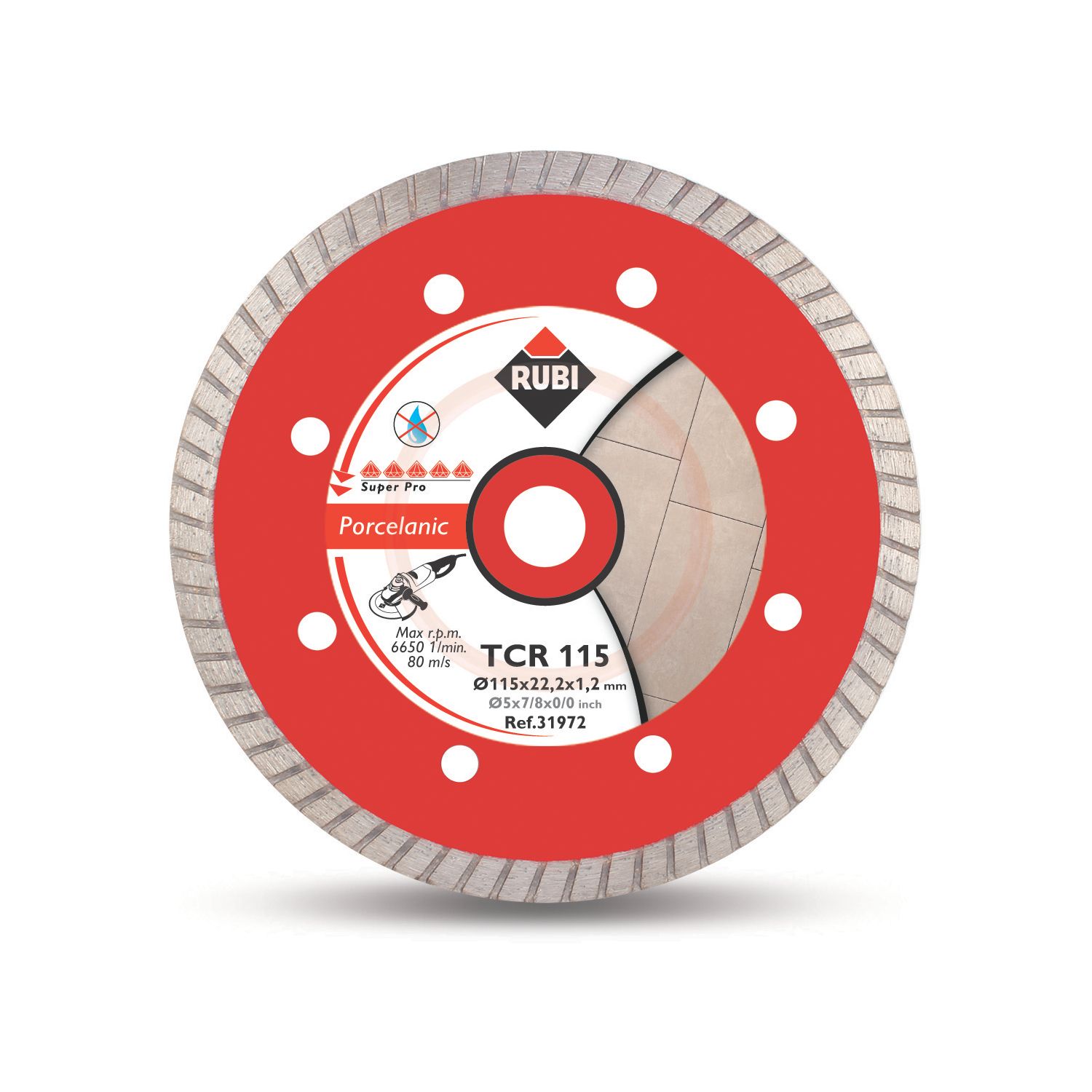 Rubi TCR Tile Diamond Blade 115mm x 22.2mm (5077K)
