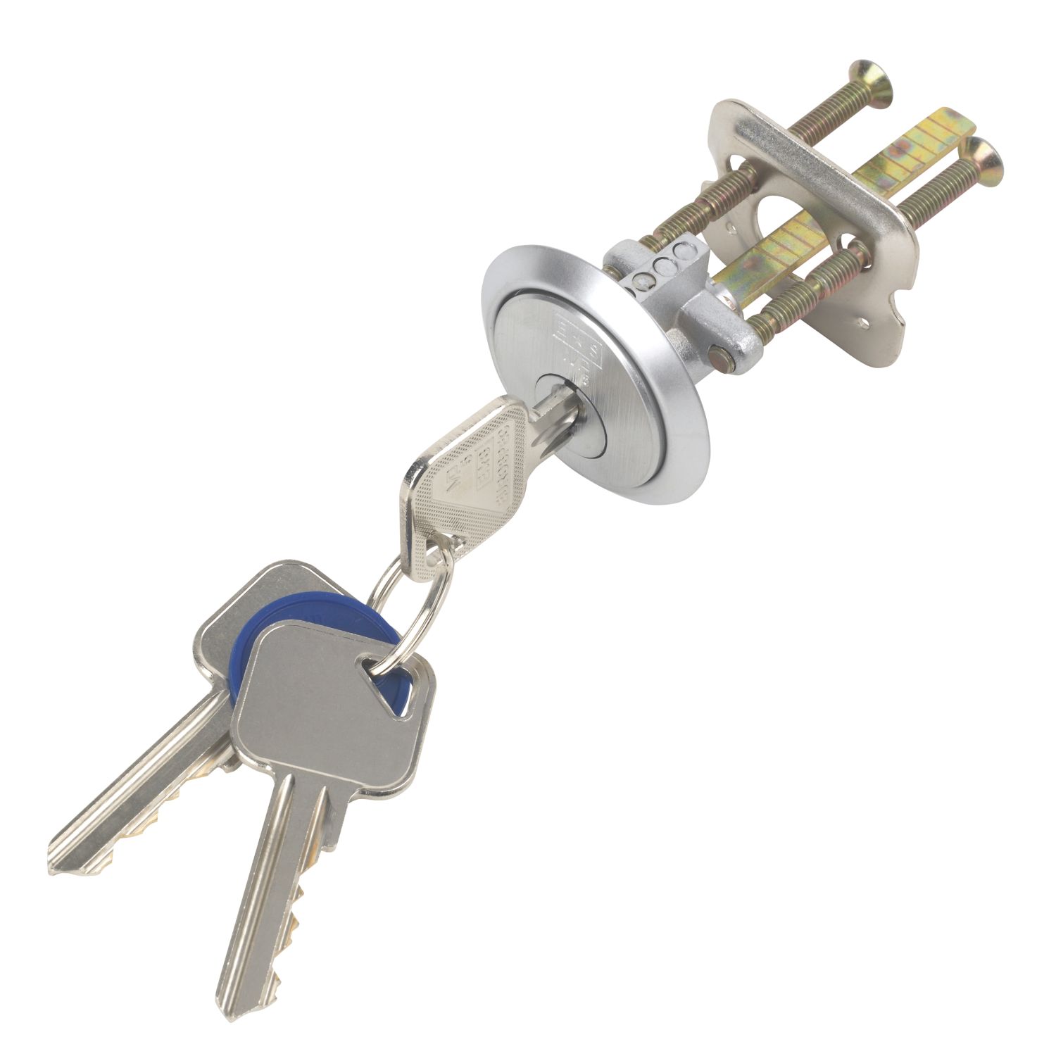 Smith & Locke Night Latch Replacement 5-Pin Rim Cylinder Satin Chrome 43mm (5084T)