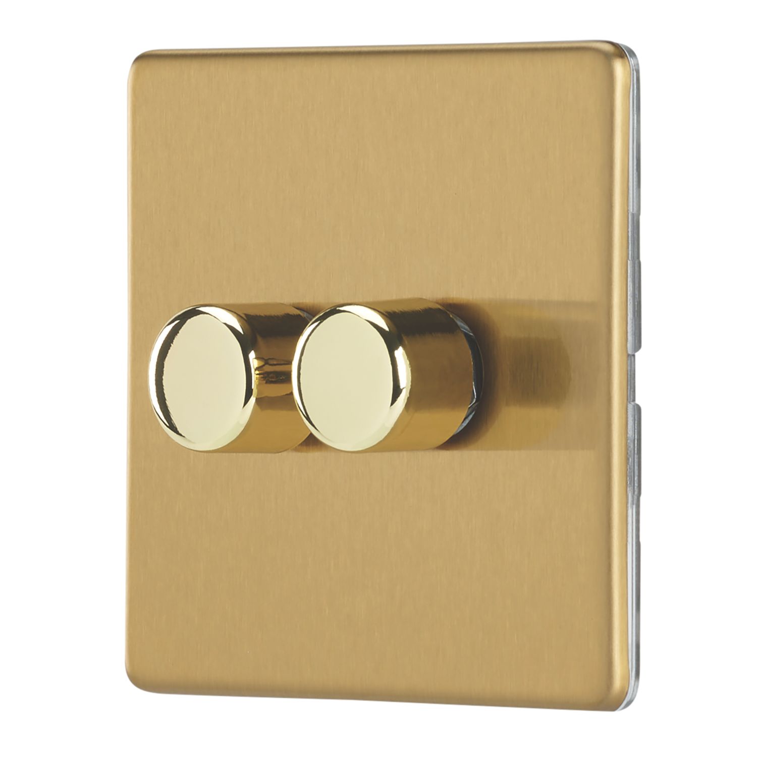 Contactum Lyric 2-Gang 2-Way Dimmer Switch Brushed Brass (508RP)