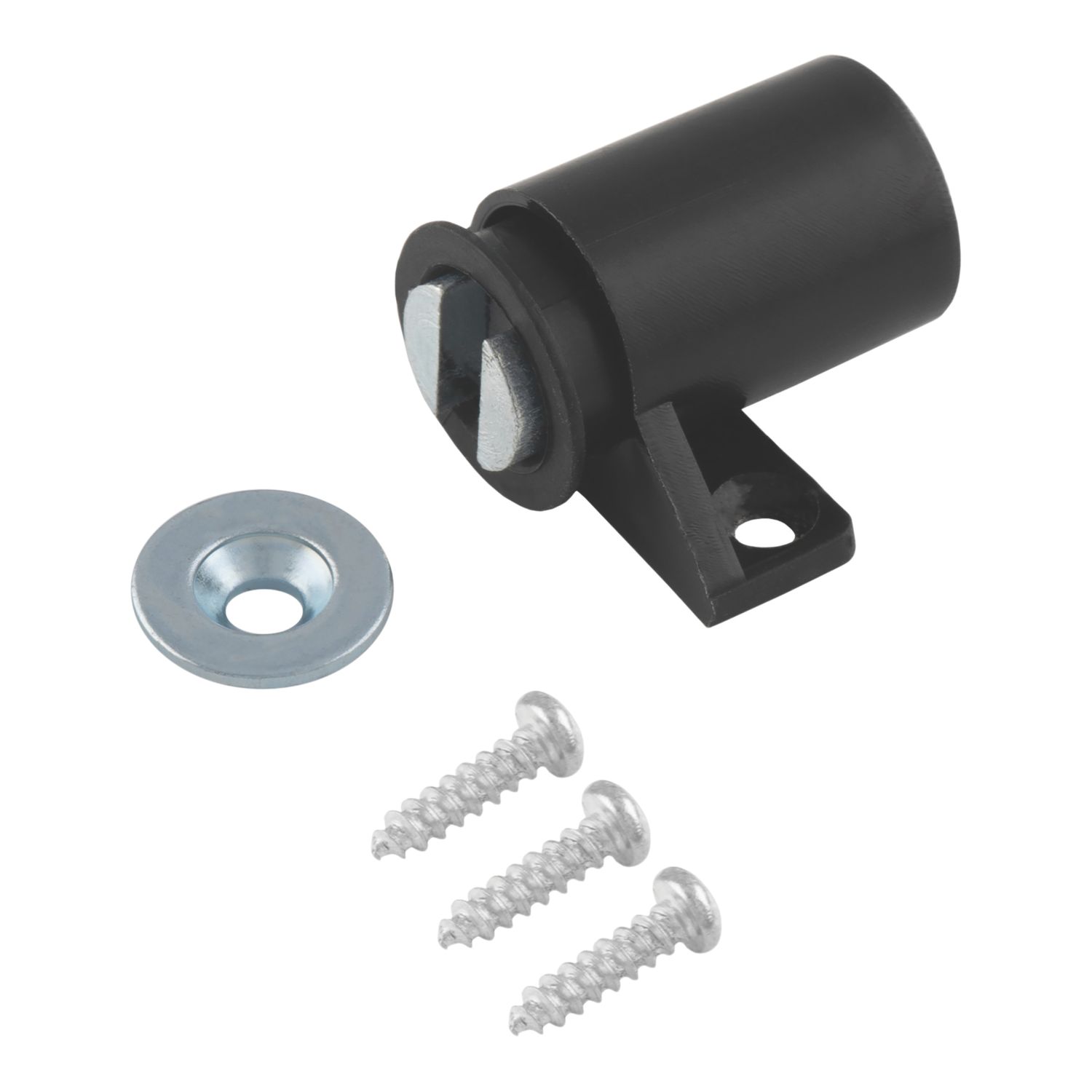 Essentials Round Magnetic Cabinet Catches Black 16mm x 16mm 10 Pack (510TA)