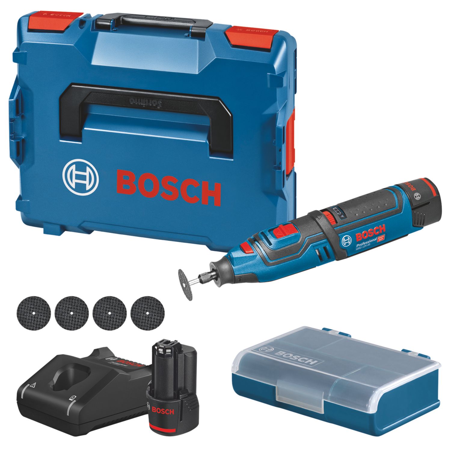 Bosch GRO 12V-35 12V 2 x 2.0Ah Li-Ion CoolPack Cordless Rotary Tool (510YW)