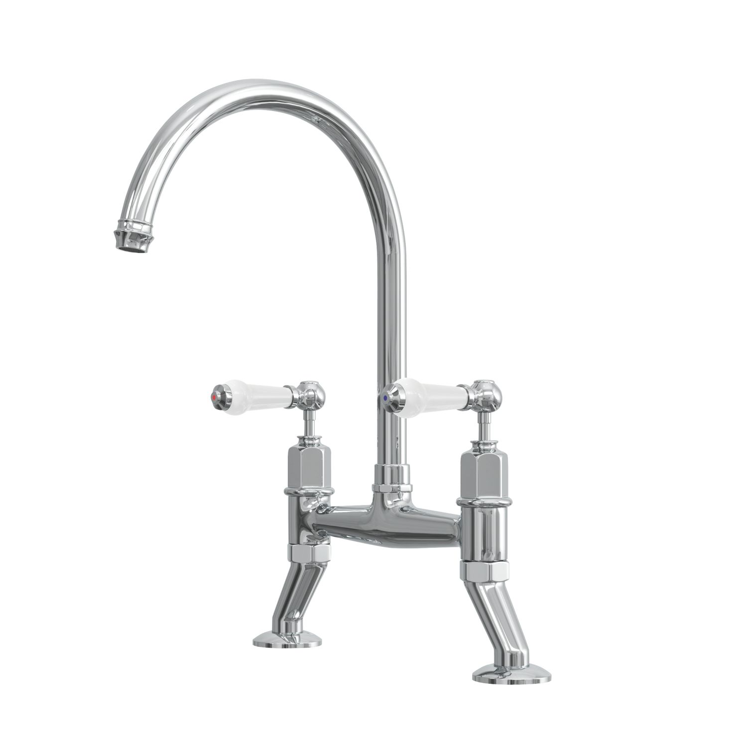 ETAL Alton Deck Mounted Dual Lever Bridge Mixer Chrome (511JL)