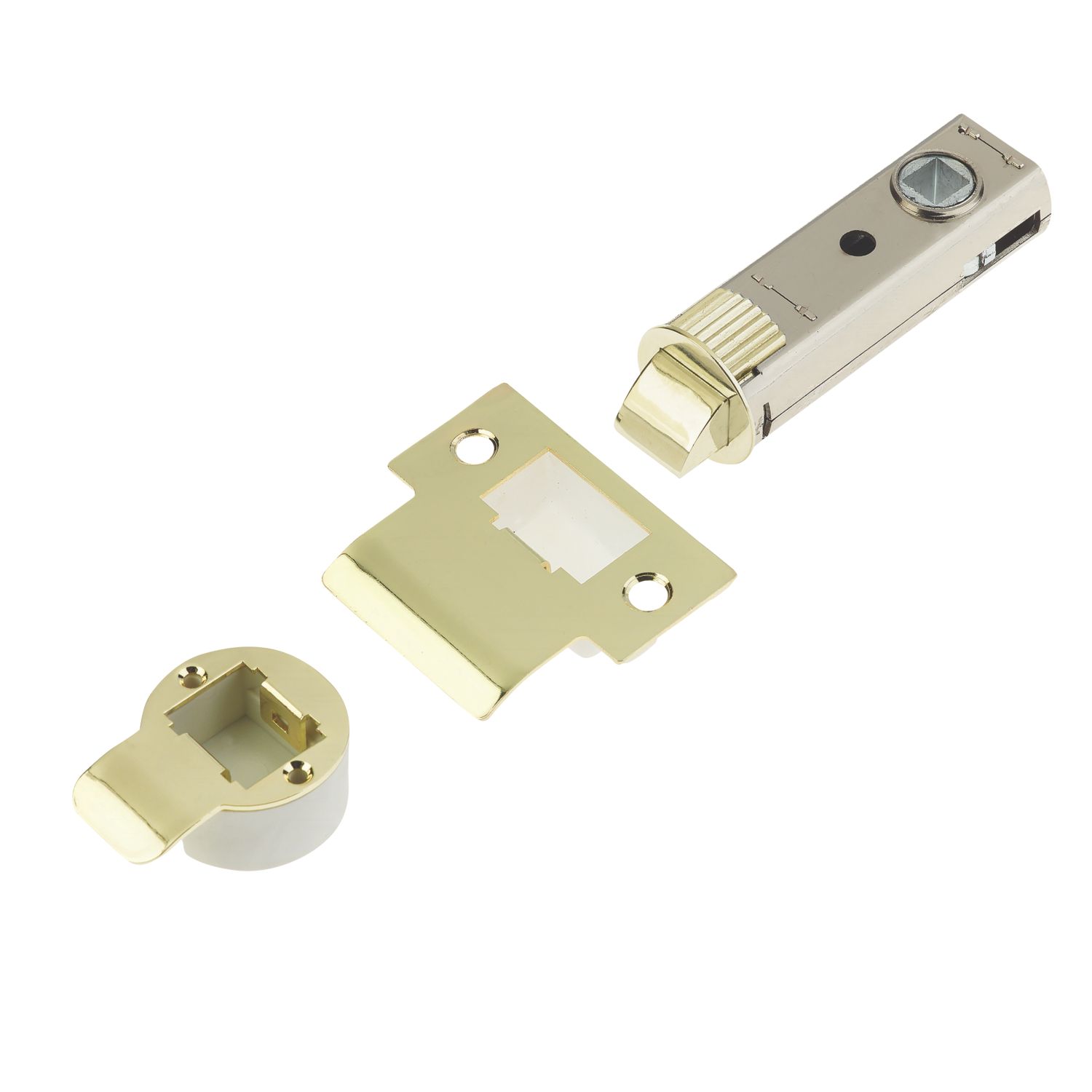 Union Polished Brass Tubular Mortice Latch 73mm Case - 57mm Backset (5128V)
