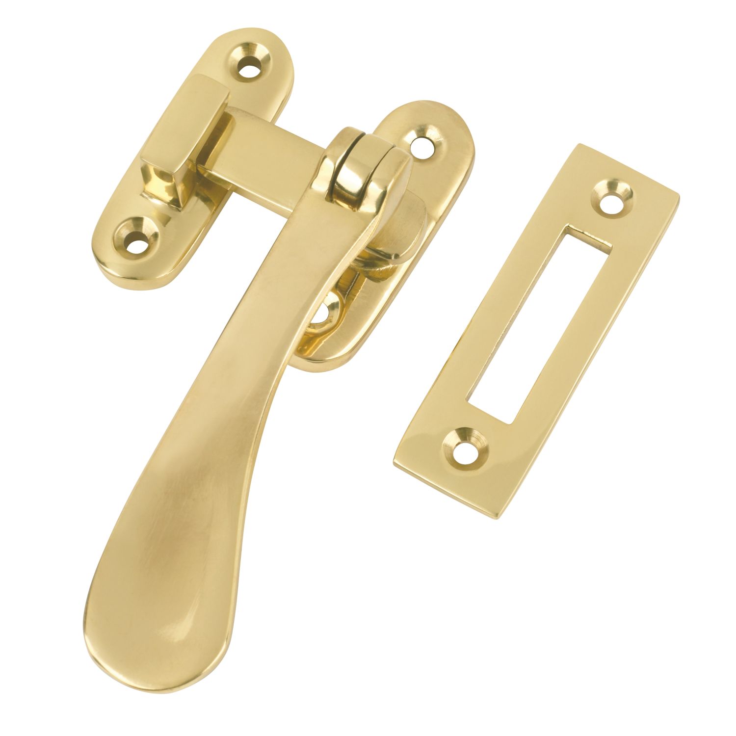 Smith & Locke Left or Right-Handed Victorian Casement Fastener Polished Brass (5129R)