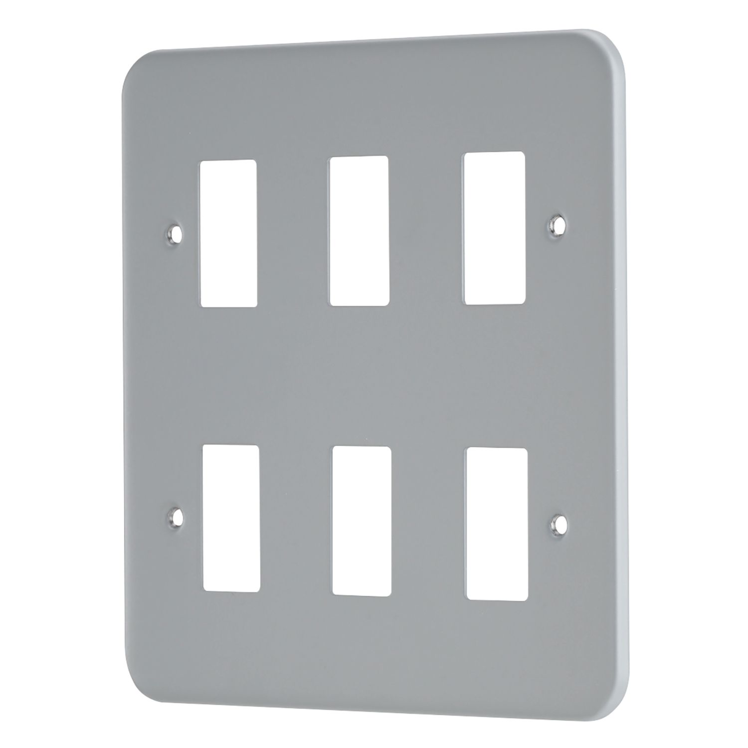 Contactum 6-Module Grid Metal Clad Faceplate (513RP)
