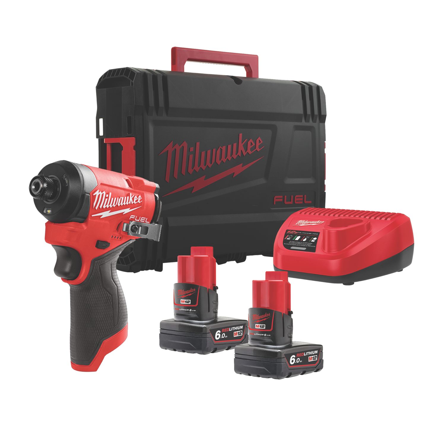 Milwaukee M12FID2-602X 12V 2 x 6.0Ah Li-Ion RedLithium Brushless Cordless Impact Driver (513VT)