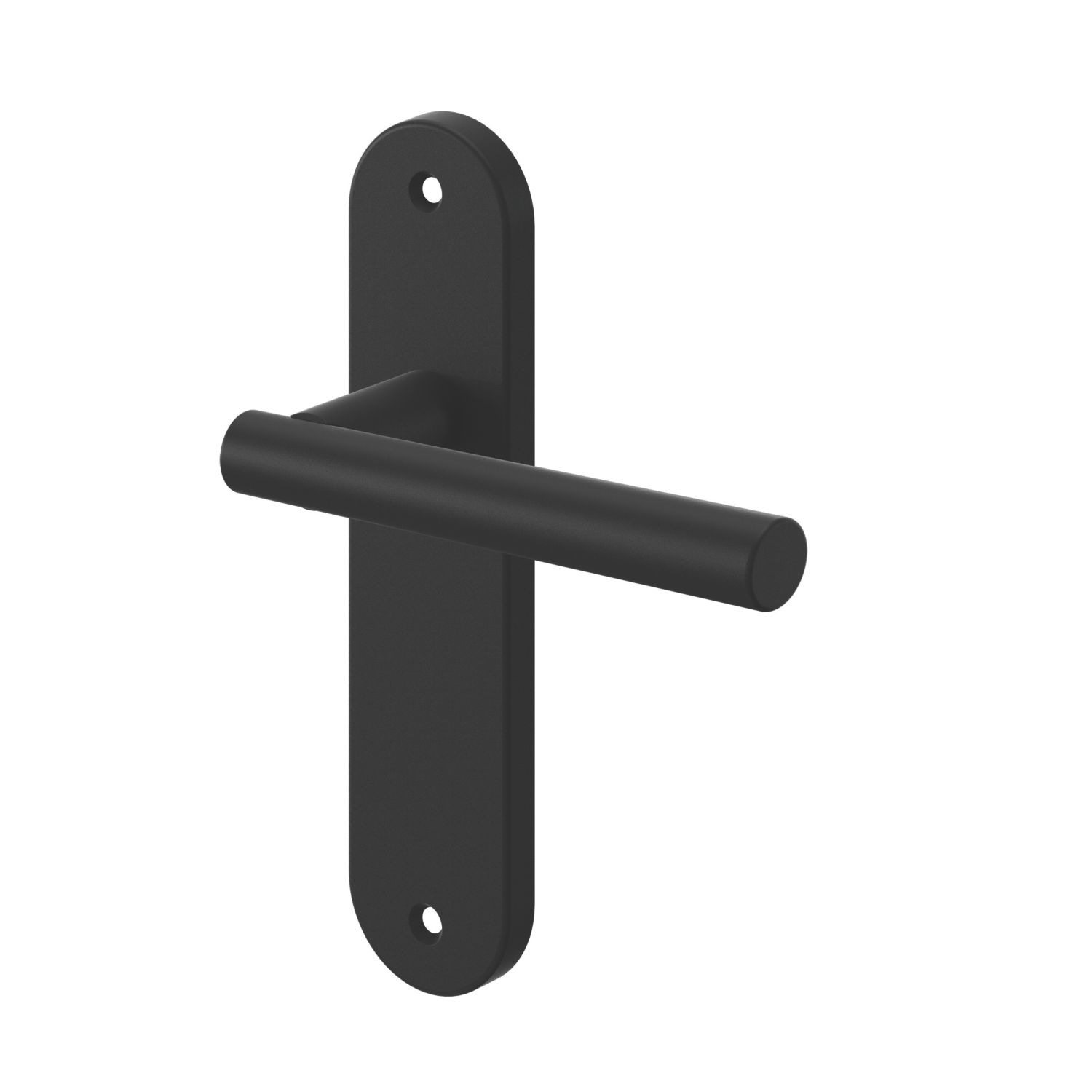 Cooke & Lewis Asker Fire Rated Latch Lever on Backplate Handle Pair Matt Black (514CM)