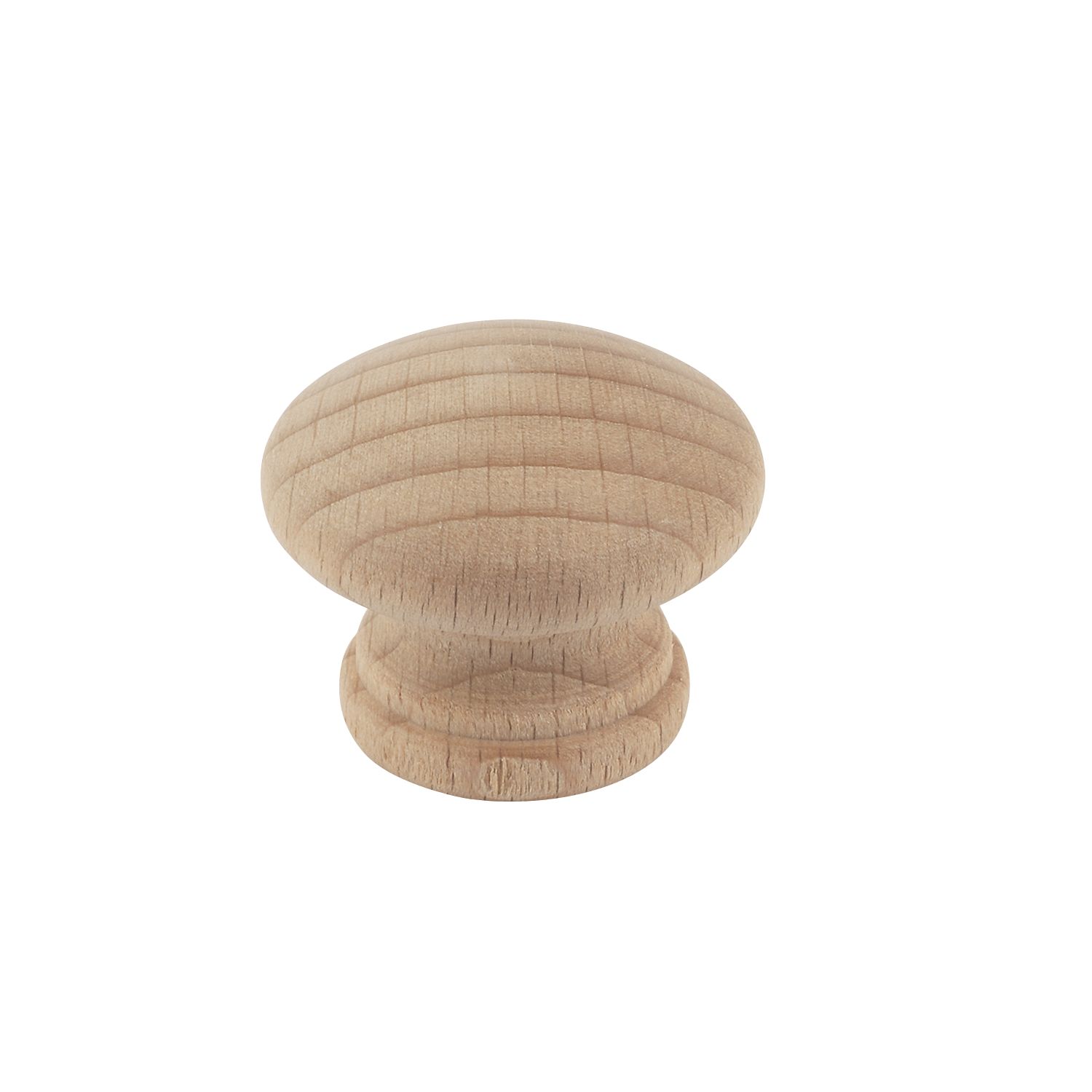 Essentials Traditional Cabinet Door Knobs Plain Beech 30mm 2 Pack (51584)