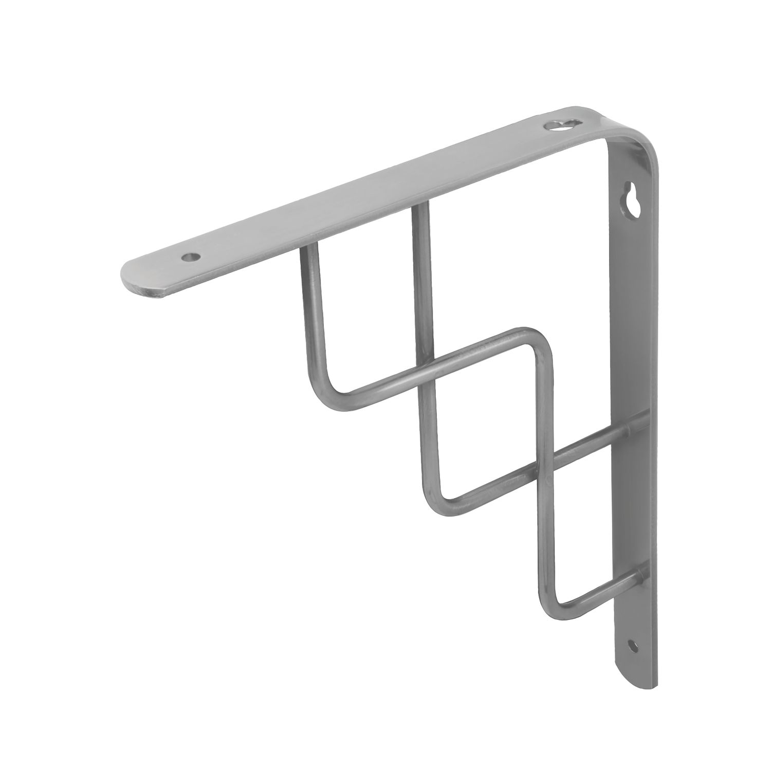 Essentials Step Shelf Brackets Silver 230mm x 180mm 4 Pack (515VJ)