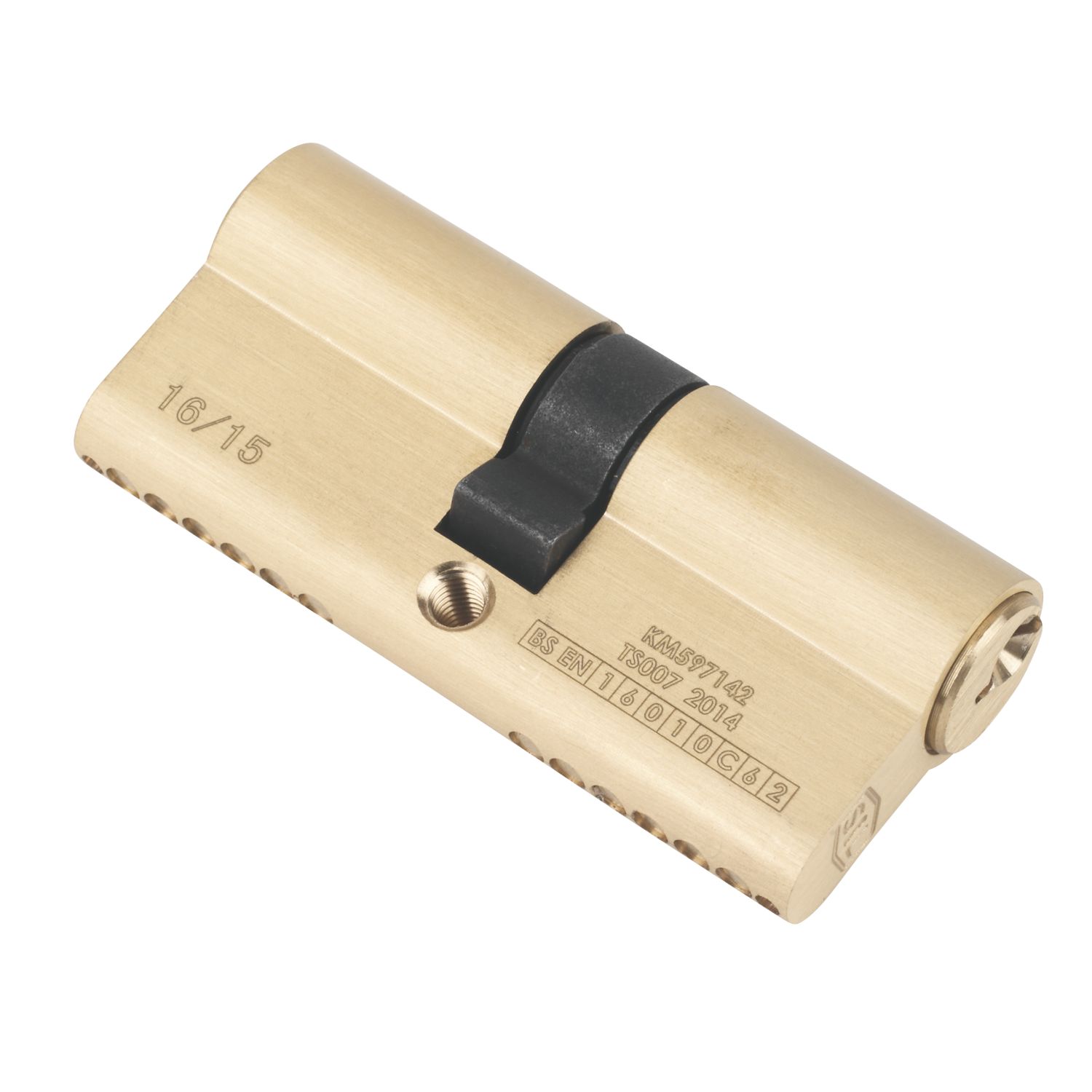 Smith & Locke Fire Rated 1 Star Double 6-Pin Euro Cylinder Lock 35-35 (70mm) Polished Brass (5167P)