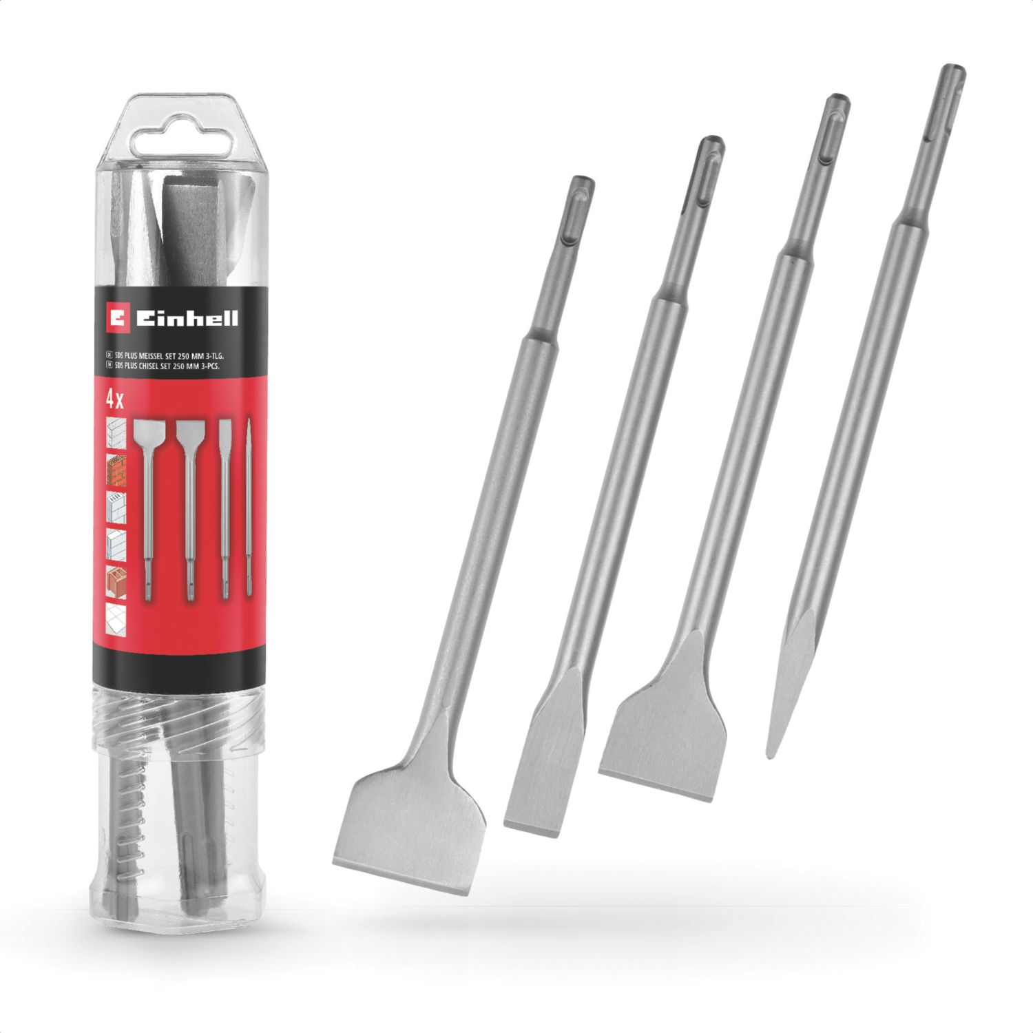 Einhell SDS Plus Shank Chisel Bit Set 4 Pieces (516AP)