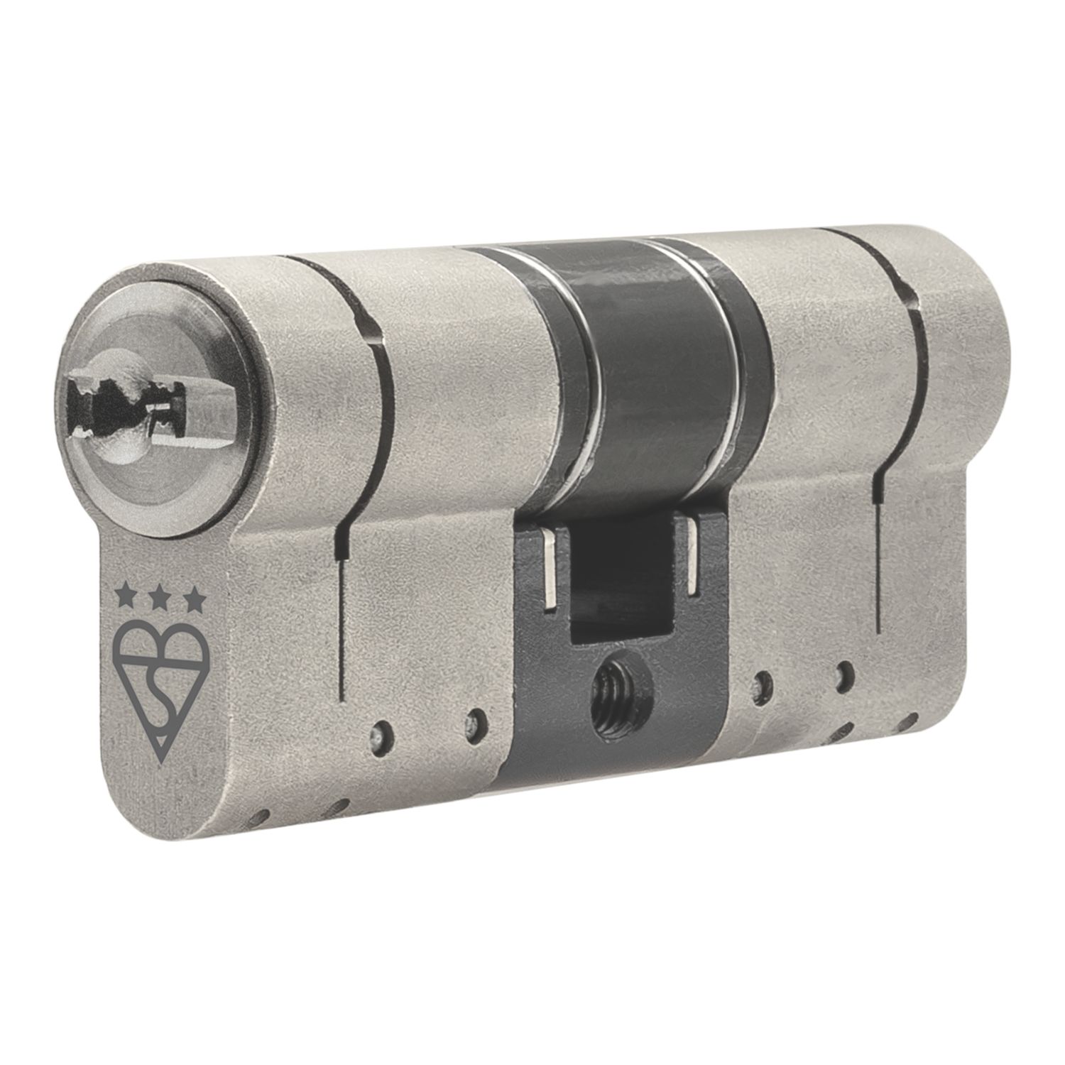 Smith & Locke Fire Rated 3 Star Diamond Double Cylinder Lock 35-35 (70mm) Satin Nickel (516YL)