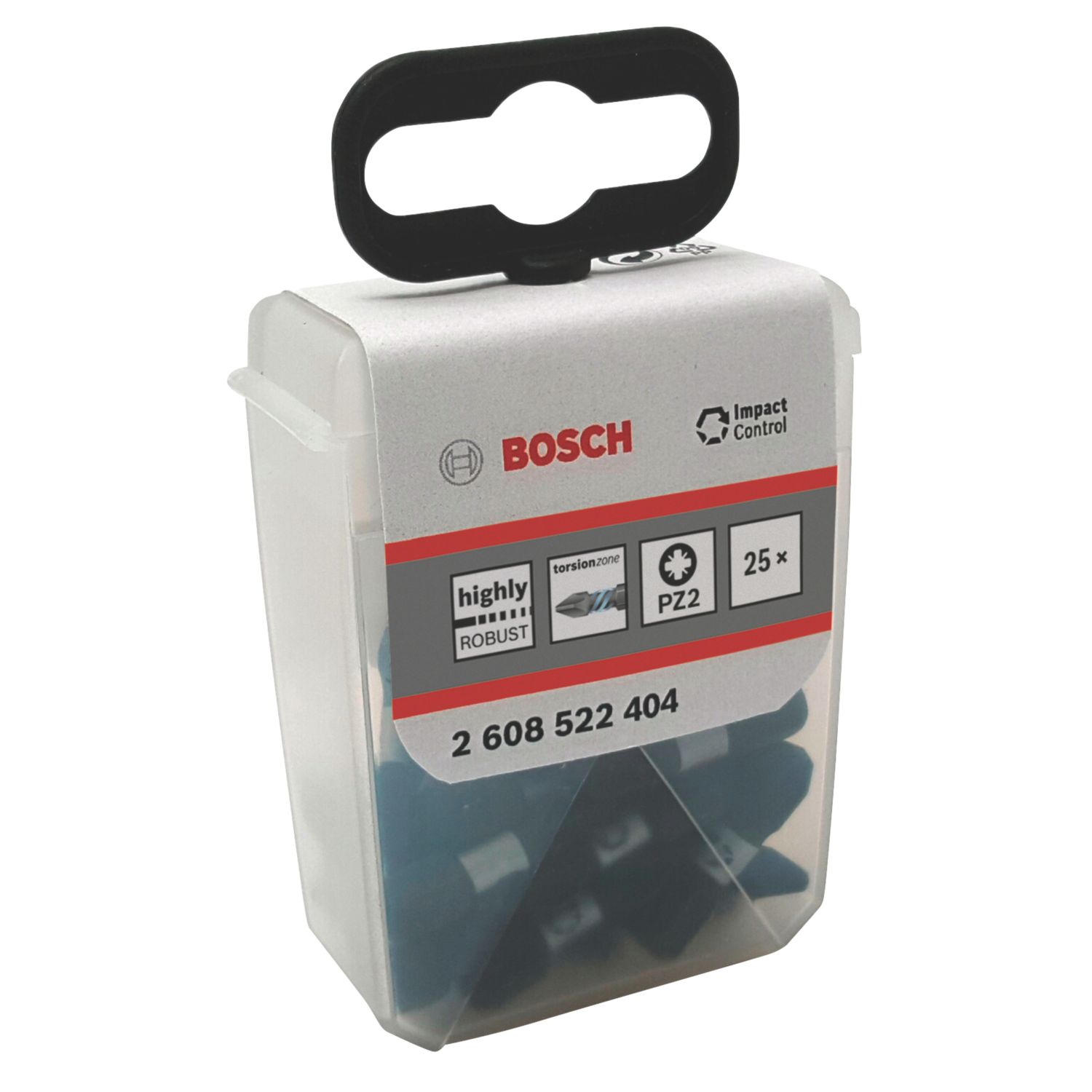 Bosch 1/4" 25mm Hex Shank PZ2 Screwdriver Bits 25 Pack (5178X)