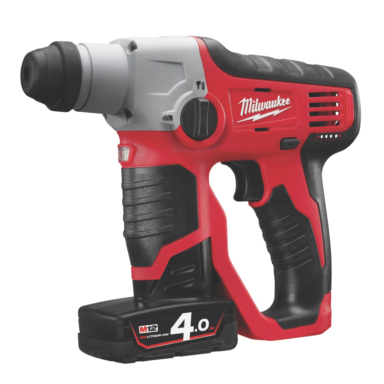 Milwaukee M12 H-402C 1.8kg 12V 2 x 4.0Ah Li-Ion RedLithium Cordless SDS Plus Hammer Drill (517HP)