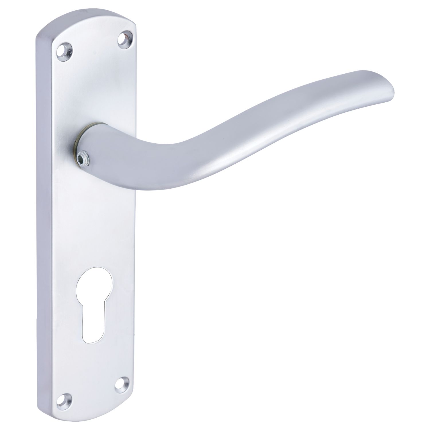 Smith & Locke Corfe Fire Rated Euro Lock Door Handles Pair Satin Chrome (517HY)