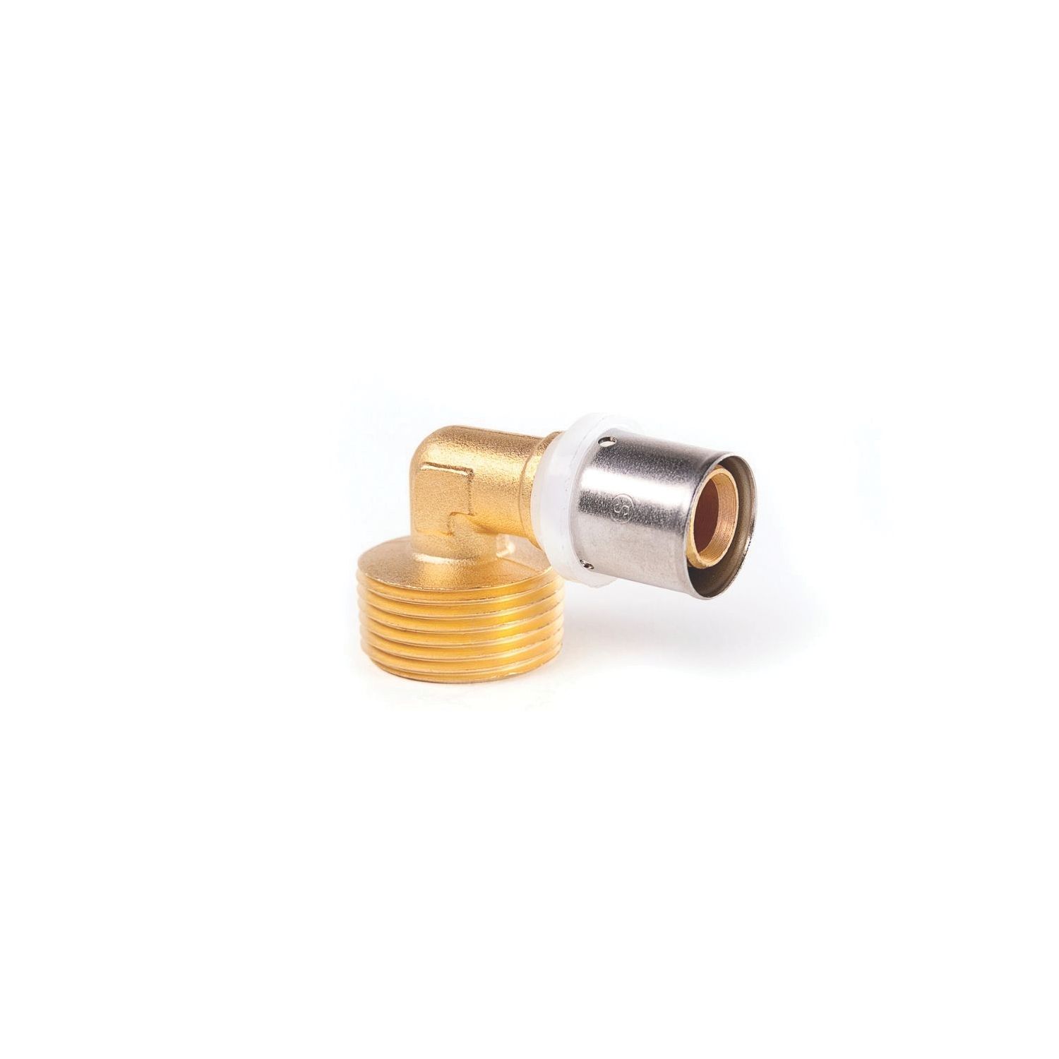 Instantor Brass Press-Fit Adapting 90° Multilayer x Male Elbow 16mm x 1/2" (518CE)
