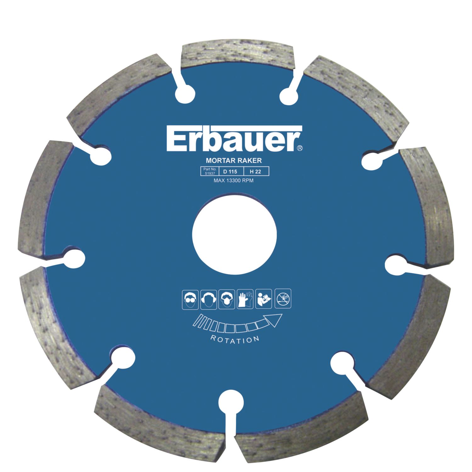 Erbauer Masonry Mortar Raking Blade 115mm x 22.23mm (51937)