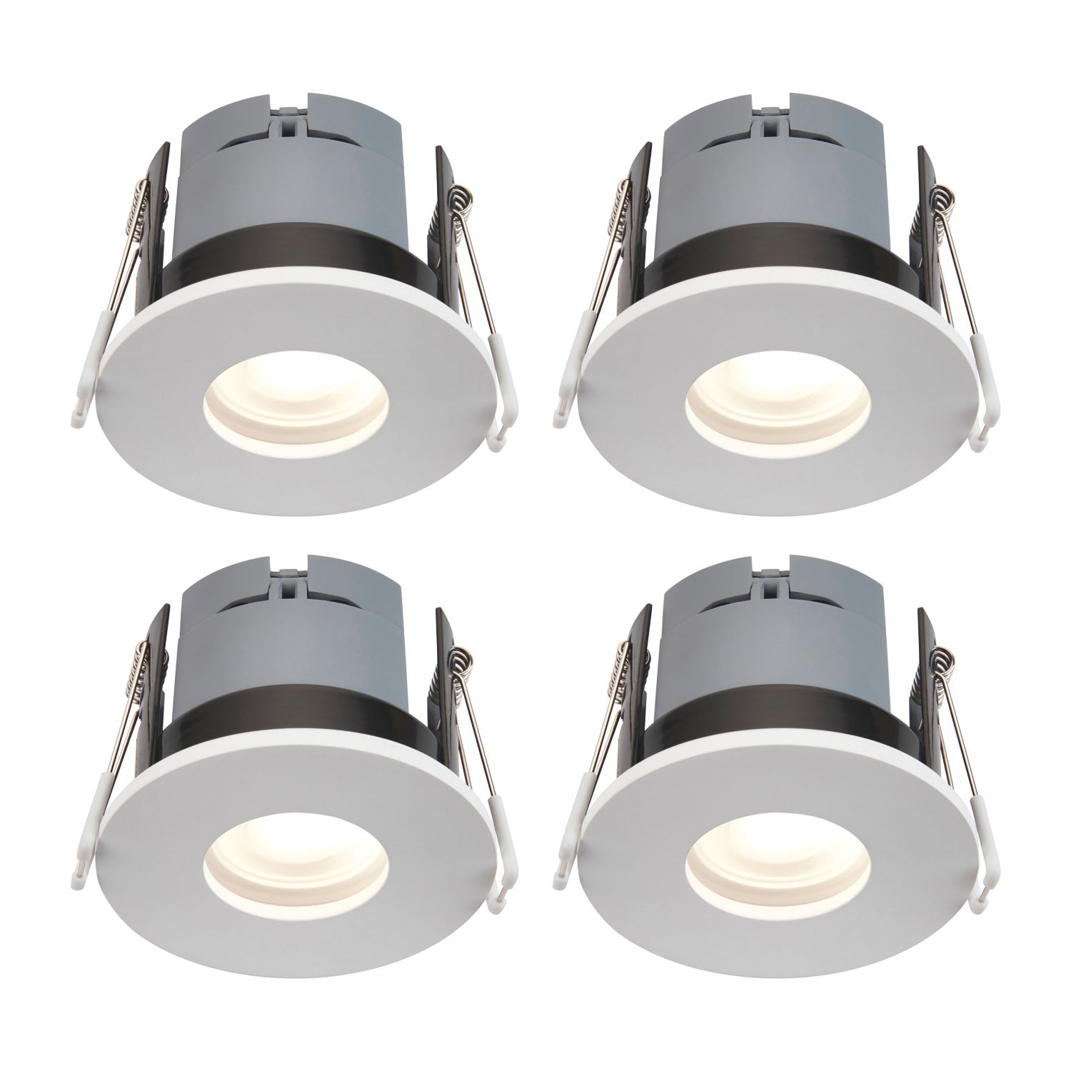 Saxby CosmosMidi Fixed Fire Rated LED Recessed Downlight White 6W 630lm 4 Pack (520RE)