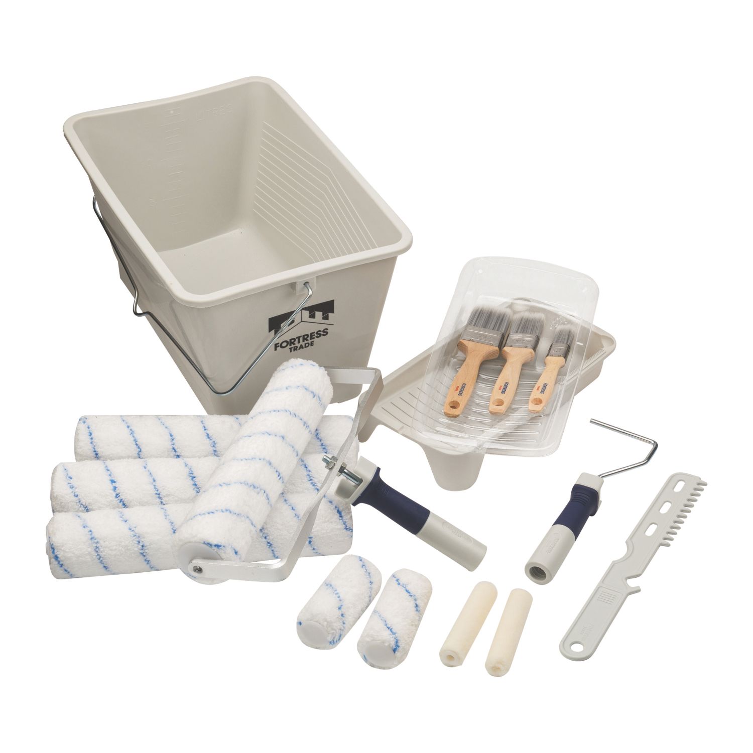 Fortress Trade 12" Pro Big Roller Set 17 Pieces (521FM)