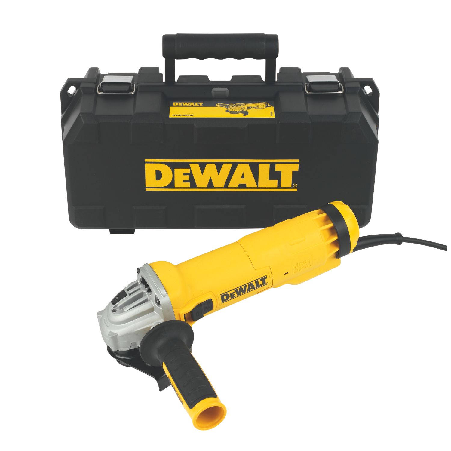 DEWALT DWE4206K-GB 1010W 4.5" Electric Angle Grinder 240V (521FU)
