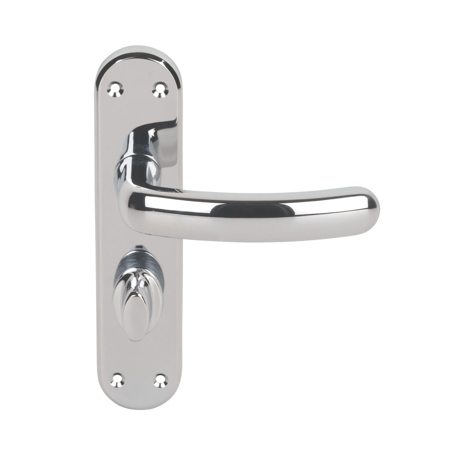 Serozzetta Shape Fire Rated LoB Latch Door Handles Pair Polished Chrome (52365)