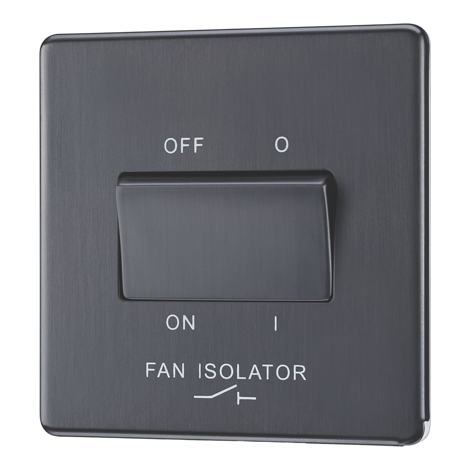 LAP 10A 1-Gang 3-Pole Fan Isolator Switch Slate Grey (523PN)