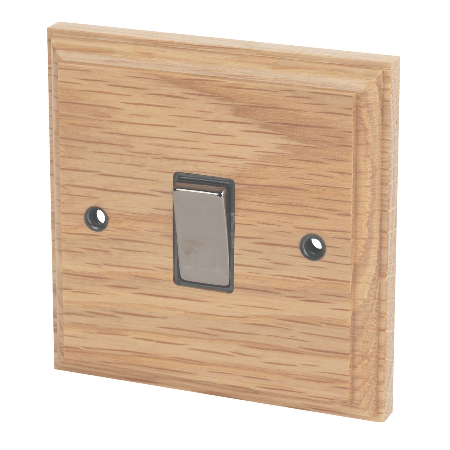 Varilight 10AX 1-Gang 2-Way Light Switch Classic Oak with Black Inserts (5248H)