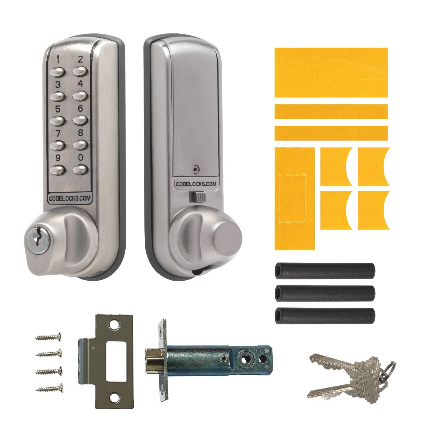 Codelocks Fire Rated Push-Button Lock & Mortice Latch with Code-Free Mode 62mm (525KK)