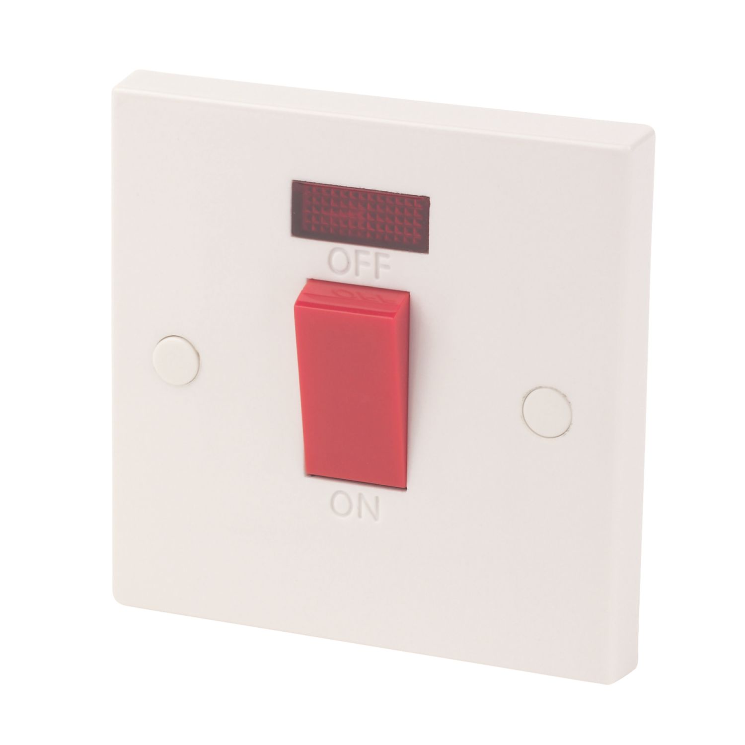 Essentials 45A 1-Gang DP Cooker Switch White with Neon (5265D)
