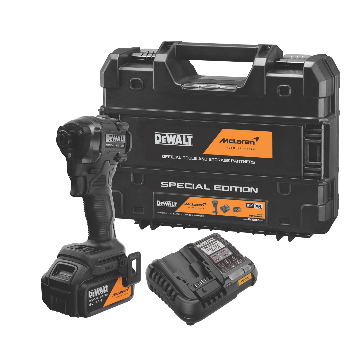 DEWALT McLaren F1 Team DCF86MM1T-GB 18V 1 x 4.0Ah Li-Ion XR Brushless Cordless Impact Driver (527EH)