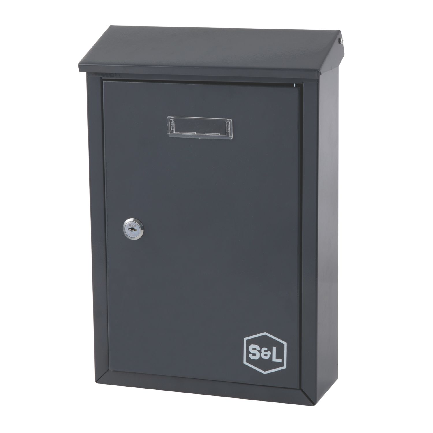 Smith & Locke Compact Post Box Grey Gloss (527PY)