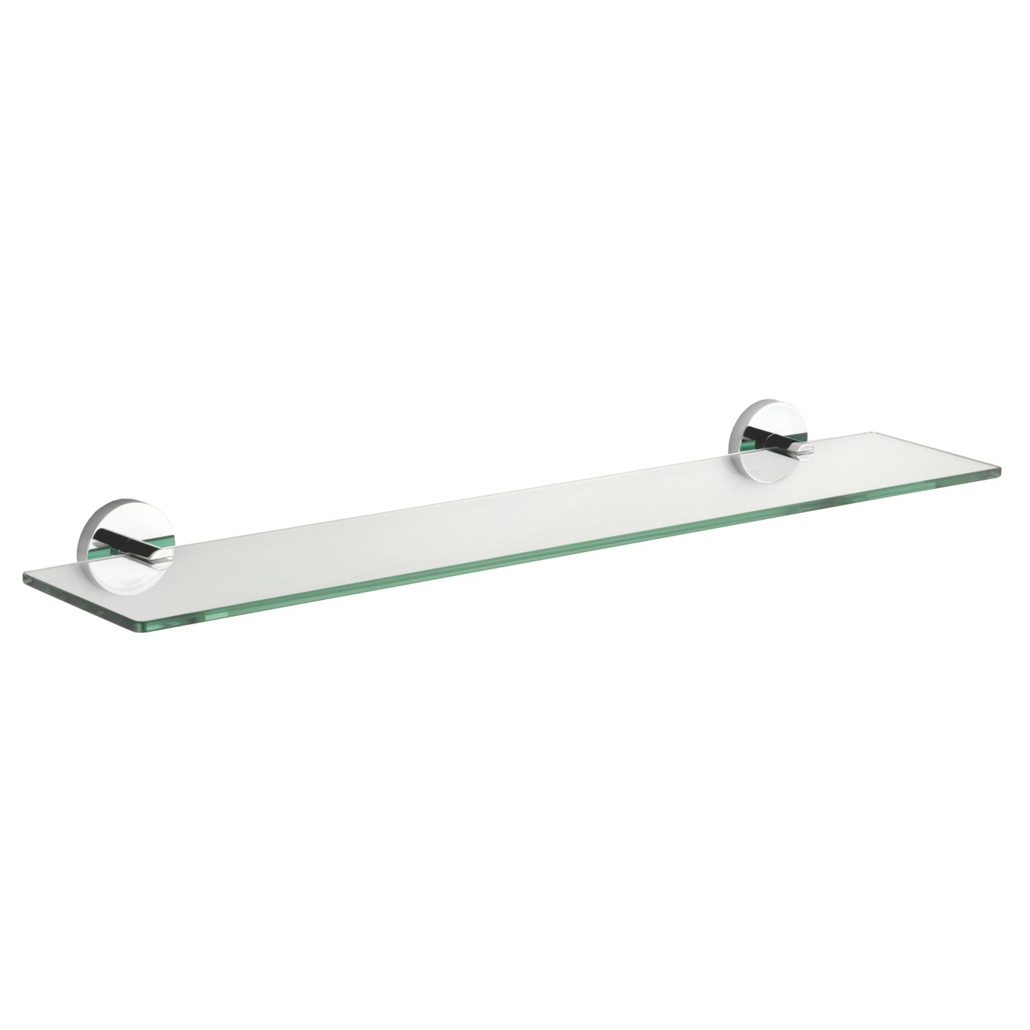 Croydex Pendle Chrome Zinc Alloy Flexi-Fix Glass Bathroom Shelf 590mm x 135mm x 54mm (52828)