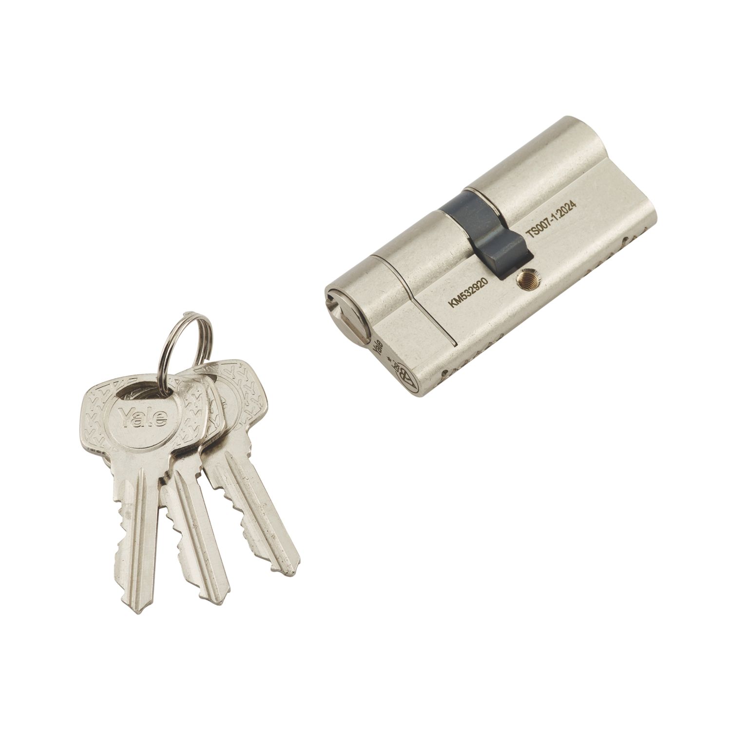 Yale Fire Rated 1 Star 6-Pin Euro Cylinder 45-50 (95mm) Satin Nickel (528EG)