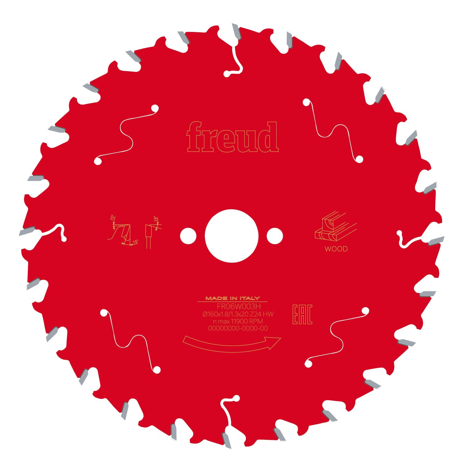 Freud Wood Circular Saw Blade 160mm x 20mm 24T (528KJ)