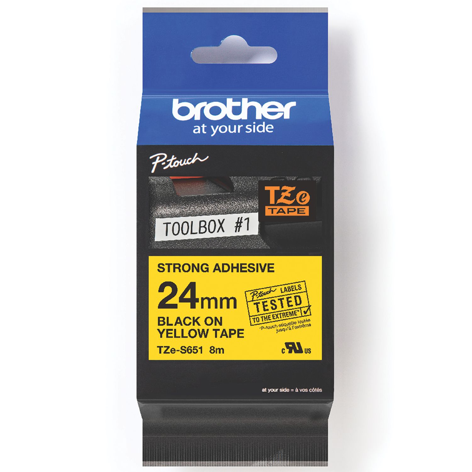 Brother TZES651 Strong Adhesive Labelling Tape 24mm x 8m (528KL)
