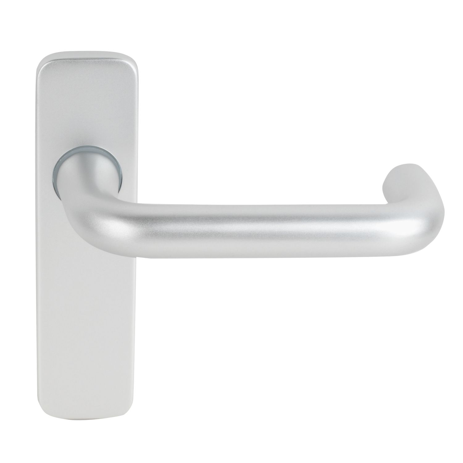 Smith & Locke Excell Fire Rated Latch Door Handle Set Pair Satin Aluminium (5296J)