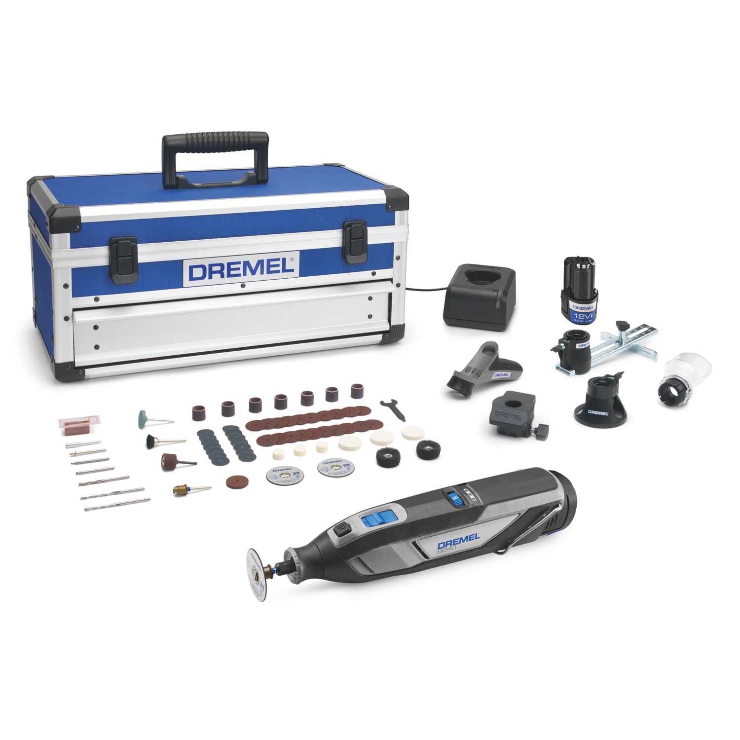 Dremel F0138240JL 12V 2 x 2.0Ah Li-Ion Cordless Multi-Tool with Accessories 66 Piece Set (529YC)