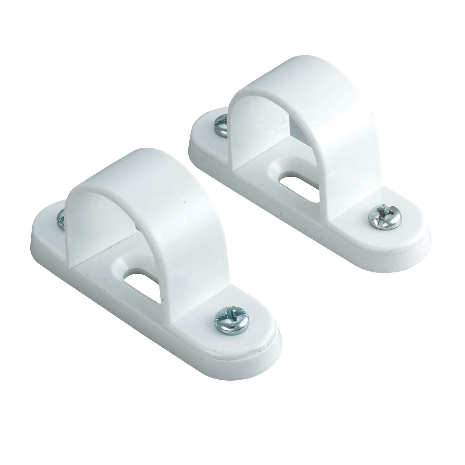 Tower uPVC Spacer Bar Saddles 25mm White 2 Pack (53133)