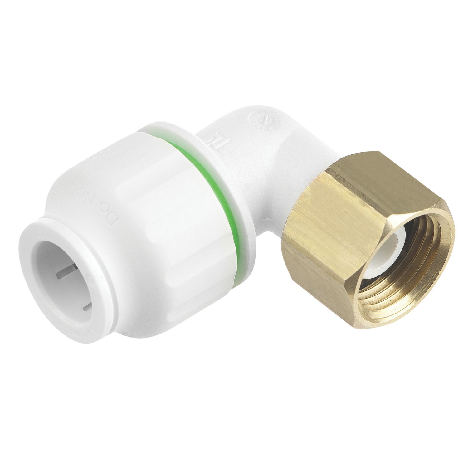 Flomasta Plastic Push-Fit Angled Tap Connector 15mm x 1/2" (531HY)
