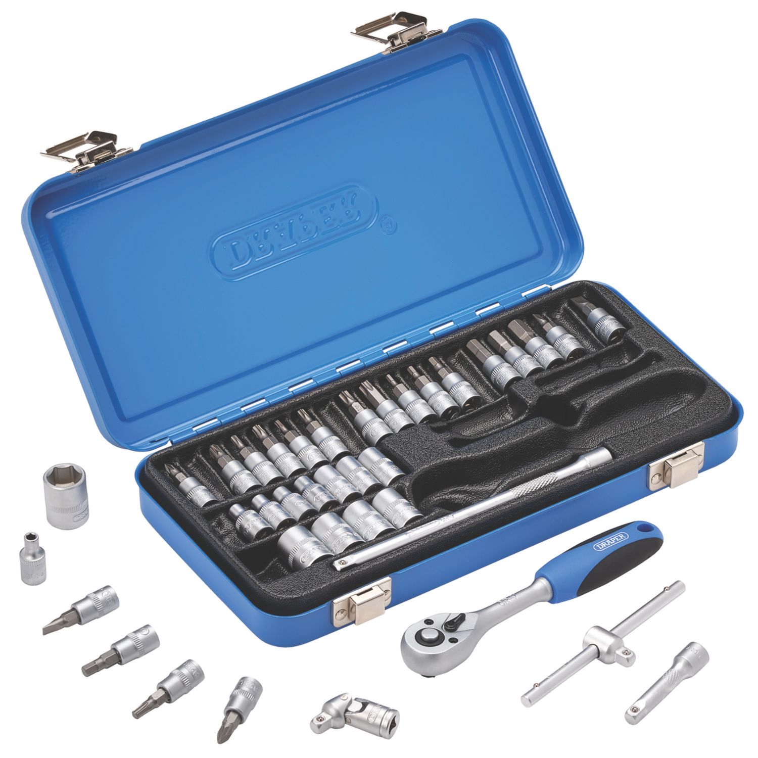 Draper Mixed Drive Metric Socket Set in Metal Case 38 Pack (532CN)