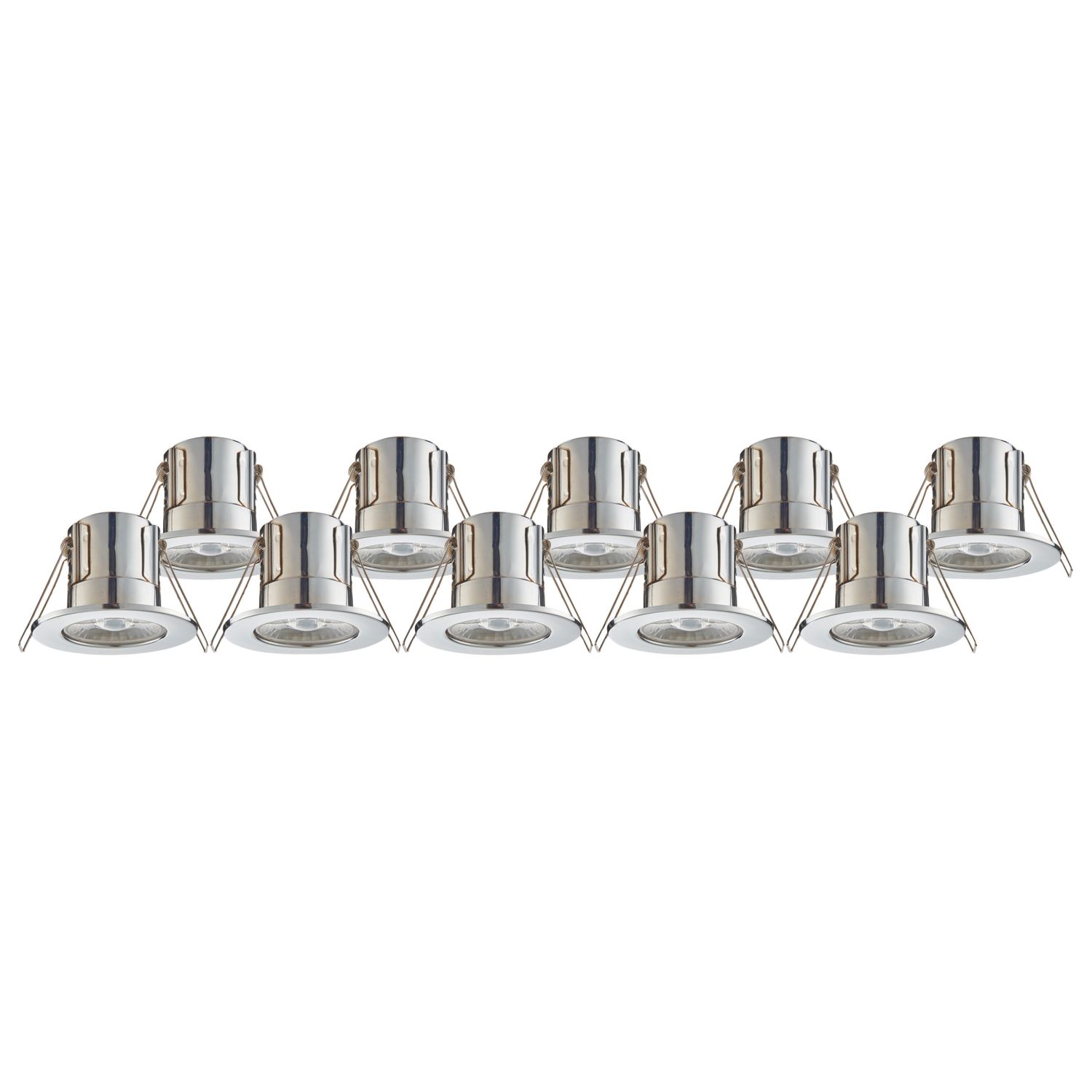 LAP Cosmoseco Fixed Fire Rated LED Downlights Chrome 5.8W 450lm 10 Pack (532PP)
