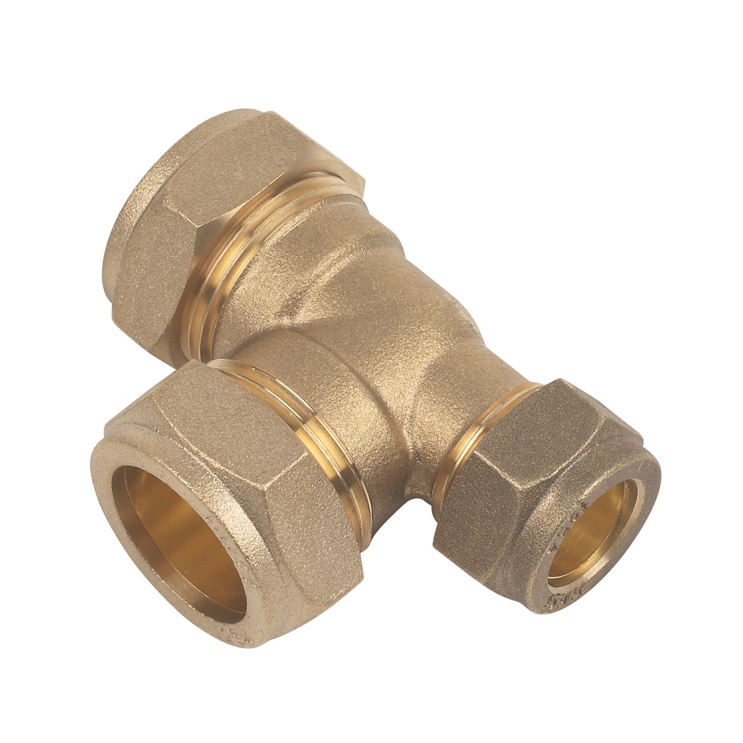 Flomasta Brass Compression Reducing Tee 22mm x 15mm x 22mm (53369)