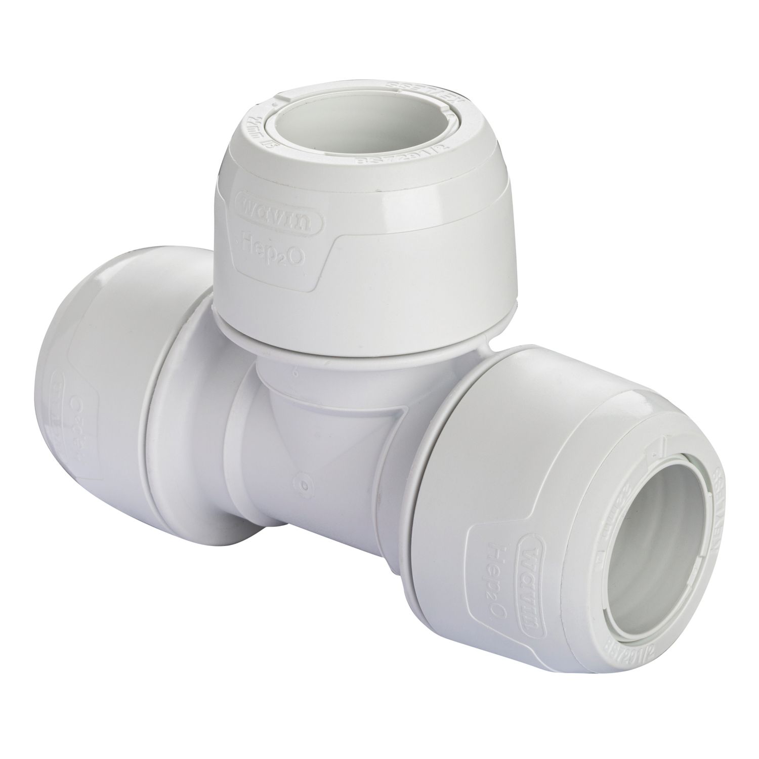 Hep2O Plastic Push-Fit Equal Keyless Tee 22mm (533RE)
