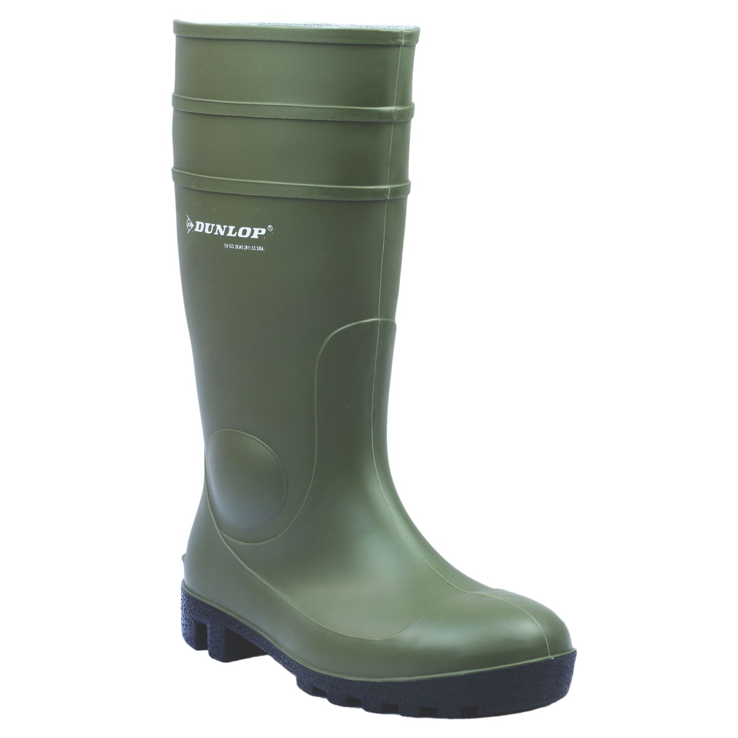 Dunlop Protomastor Size 8 Green Steel Toe Cap Safety Wellies (53401)