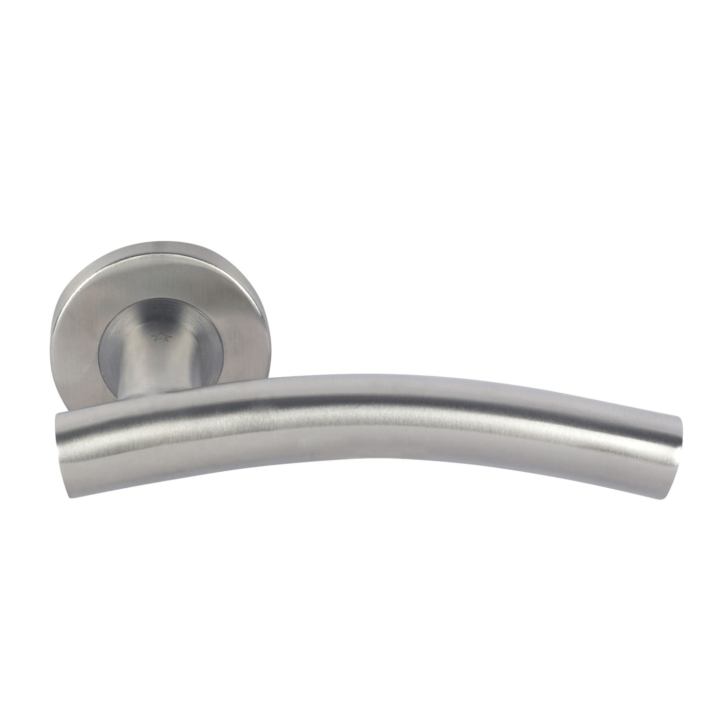 Eurospec Fire Rated Arched Lever on Rose Pair Satin Stainless Steel (5340J)